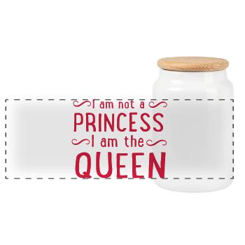 Princess Queen - Panoramic Cookie Jar with Wooden Lid - white - Front