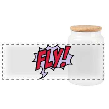 2541614 15932863 fly - Boîte à biscuits avec couvercle en bois - blanc - Devant