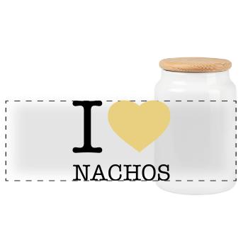 I LOVE NACHOS - Panoramic Cookie Jar with Wooden Lid - white - Front