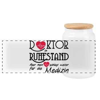 Doktor Ruhestand Rente Arzt Medizin Geschenk - Panorama Keksdose mit Holzdeckel - Weiß - Vorne