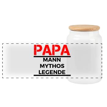 Dad, man, myth, legend - Panoramic Cookie Jar with Wooden Lid - white - Front