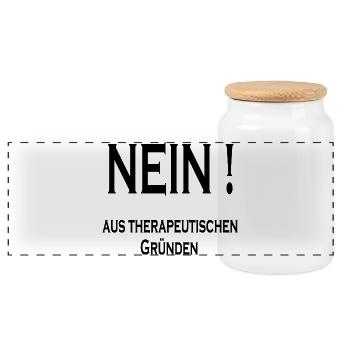 funny cool saying funny cool sayings humor - Panoramic Cookie Jar with Wooden Lid - white - Front
