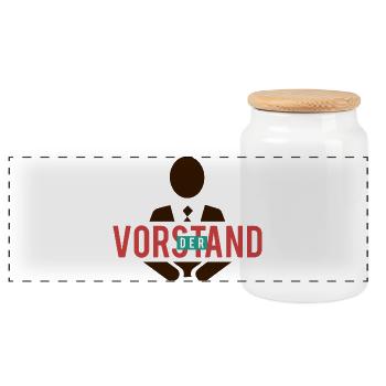 The board - Panoramic Cookie Jar with Wooden Lid - white - Front