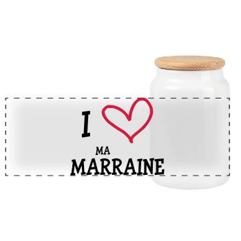 I Love My Godmother - Panoramic Cookie Jar with Wooden Lid - white - Front