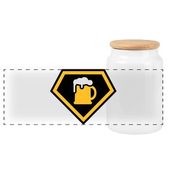 Super Drinking Team - Panorama Keksdose mit Holzdeckel - Weiß - Vorne