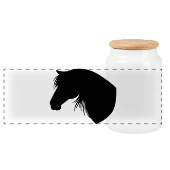 Horse - Panorama Keksdose mit Holzdeckel - Weiß - Vorne