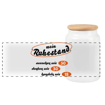 ruhestand - Panorama Keksdose mit Holzdeckel - Weiß - Vorne