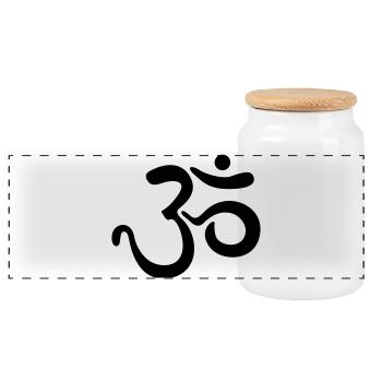 yoga - Panoramic Cookie Jar with Wooden Lid - white - Front