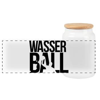 wasserball - Panorama Keksdose mit Holzdeckel - Weiß - Vorne