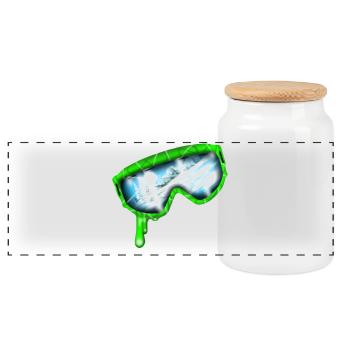goglasses - Panoramic Cookie Jar with Wooden Lid - white - Front