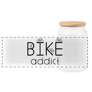 Bike Addict - Panorama Keksdose mit Holzdeckel - Weiß - Vorne