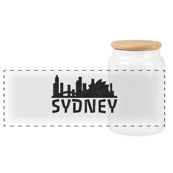 Sydney Skyline - Australie - Boîte à biscuits avec couvercle en bois - blanc - Devant