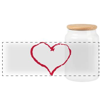 Coeur / vintage - Boîte à biscuits avec couvercle en bois - blanc - Devant