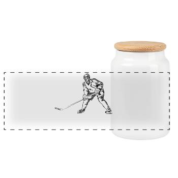 Hockey - Panorama Keksdose mit Holzdeckel - Weiß - Vorne