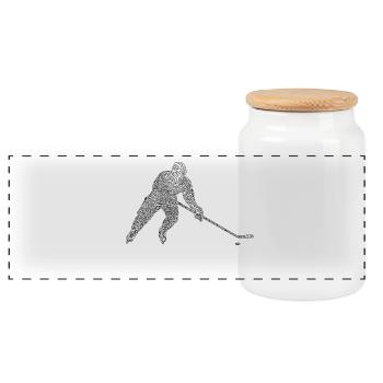 Hockey - Panorama Keksdose mit Holzdeckel - Weiß - Vorne