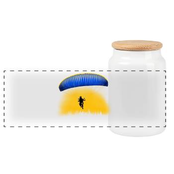 paragliding - Boîte à biscuits avec couvercle en bois - blanc - Devant