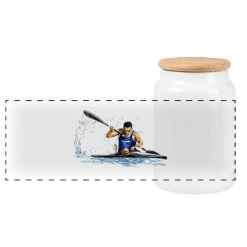 Kayak - Panoramic Cookie Jar with Wooden Lid - white - Front