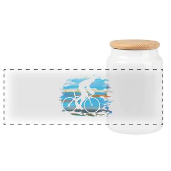 Racer - Panoramic Cookie Jar with Wooden Lid - white - Front