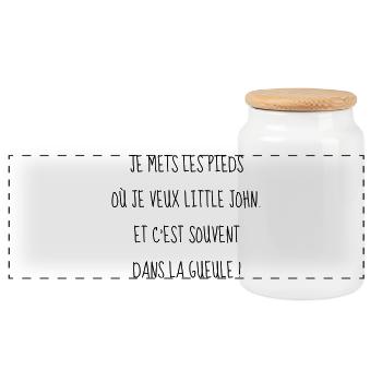 Cinéma / Citation / Série télé / Geek - Boîte à biscuits avec couvercle en bois - blanc - Devant