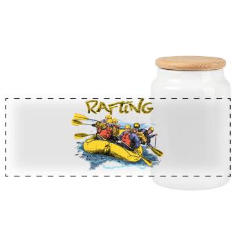 Rafting - Boîte à biscuits avec couvercle en bois - blanc - Devant