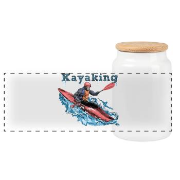 Kayak - Panoramic Cookie Jar with Wooden Lid - white - Front
