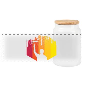 Peintre - Boîte à biscuits avec couvercle en bois - blanc - Devant