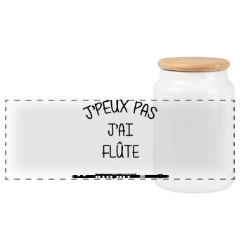 Flûte / Flute / Musique / Musicien / Flutiste - Boîte à biscuits avec couvercle en bois - blanc - Devant
