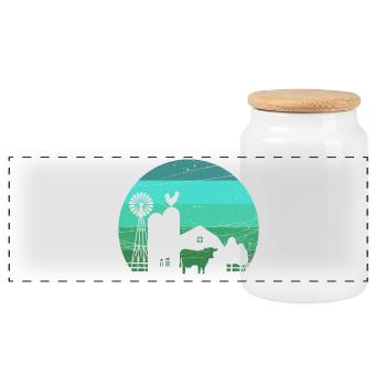 Ferme Ferme Agricole Grange - Desig - Boîte à biscuits avec couvercle en bois - blanc - Devant