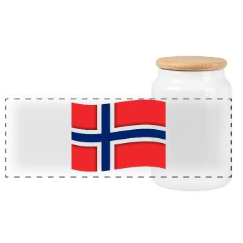 Norway - Design - Panoramic Cookie Jar with Wooden Lid - white - Front