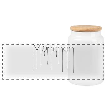 Munich Liquid - Design - Boîte à biscuits avec couvercle en bois - blanc - Devant