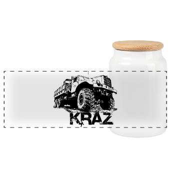 KrAZ-255 - Panorama Keksdose mit Holzdeckel - Weiß - Vorne