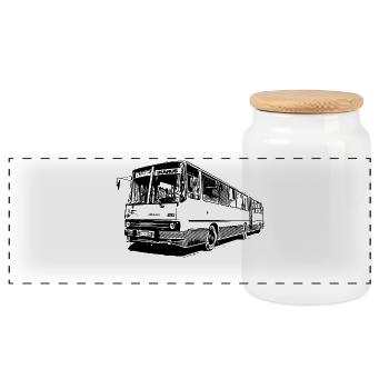 IKARUS 280 - Panorama Keksdose mit Holzdeckel - Weiß - Vorne