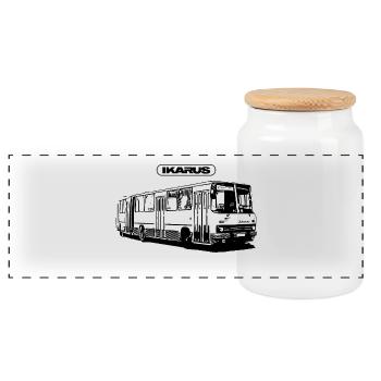 IKARUS 280 - Boîte à biscuits avec couvercle en bois - blanc - Devant