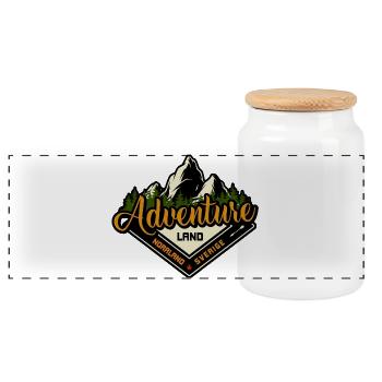 Adventure Land Norrland Sverige - Boîte à biscuits avec couvercle en bois - blanc - Devant