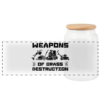 Weapons of Grass Destruction - Panoramic Cookie Jar with Wooden Lid - white - Front