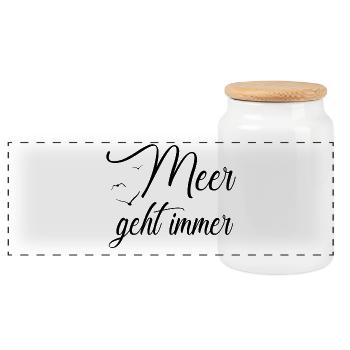La mer fonctionne toujours - Boîte à biscuits avec couvercle en bois - blanc - Devant