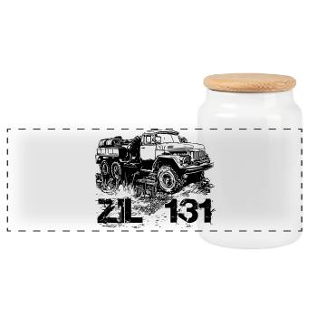 ZIL 131 - Boîte à biscuits avec couvercle en bois - blanc - Devant