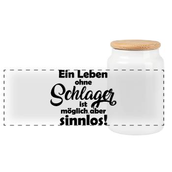 Schlager Musik Fan Party deutsche Musik - Panorama Keksdose mit Holzdeckel - Weiß - Vorne
