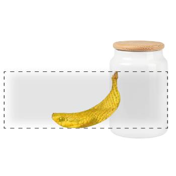 Snake banana - Panoramic Cookie Jar with Wooden Lid - white - Front
