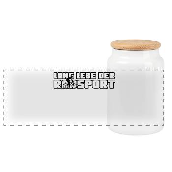 Radsport Sport Fahrrad Fahrradfahrer Spruch - Panorama Keksdose mit Holzdeckel - Weiß - Vorne