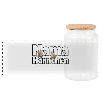 Mama Eichhörnchen Mutter Tier Muttertag Spruch - Panorama Keksdose mit Holzdeckel - Weiß - Vorne