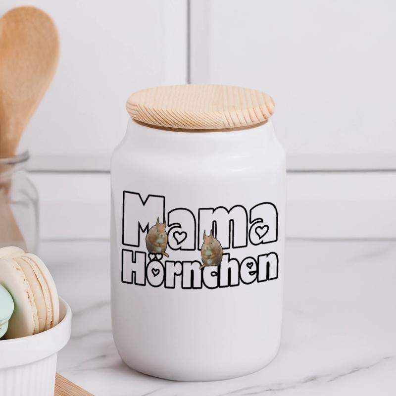 Mama Eichhörnchen Mutter Tier Muttertag Spruch Panorama Keksdose mit Holzdeckel
