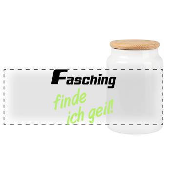 Party Shirt ,Feiern , Karneval, Fasching geil(25) - Panorama Keksdose mit Holzdeckel - Weiß - Vorne