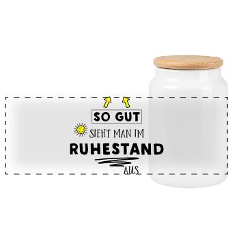 Lustiges T-Shirt für Rentner - Panorama Keksdose mit Holzdeckel - Weiß - Vorne