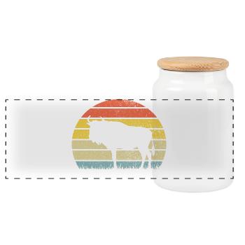 Gnu - Panorama Keksdose mit Holzdeckel - Weiß - Vorne