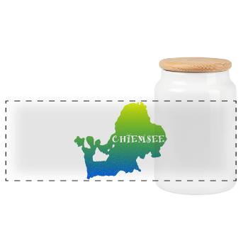bayerischer See Silhouette - Panorama Keksdose mit Holzdeckel - Weiß - Vorne