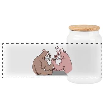 Stocks and stock market a gift for businessmen - Panoramic Cookie Jar with Wooden Lid - white - Front