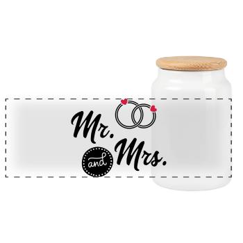 wedding - Panoramic Cookie Jar with Wooden Lid - white - Front