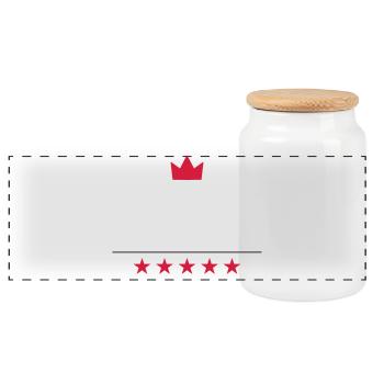 Chef étoilé - Boîte à biscuits avec couvercle en bois - blanc - Devant