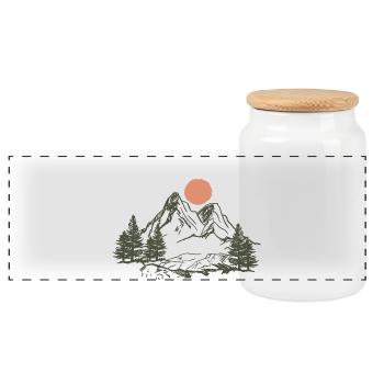 Berg Natur Zelten Camping sterne wald Geschenk - Panorama Keksdose mit Holzdeckel - Weiß - Vorne